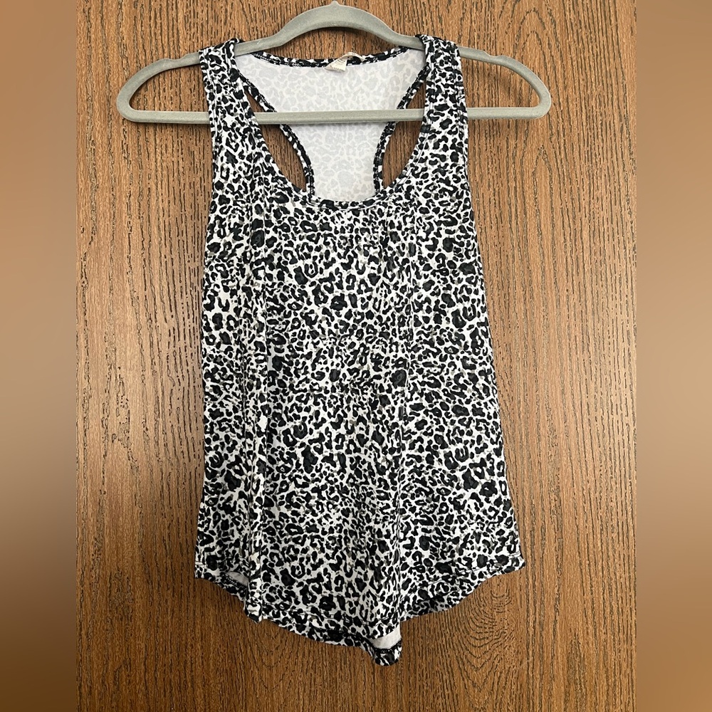 Balance Collection Black and White Animal Print Tank Top
